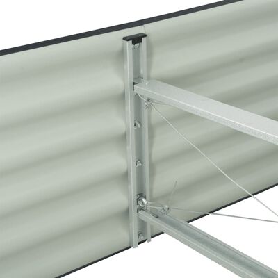 vidaXL Arriate de acero galvanizado gris 240x80x44 cm