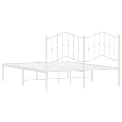 vidaXL Estructura cama sin colchón con cabecero metal blanco 135x190cm