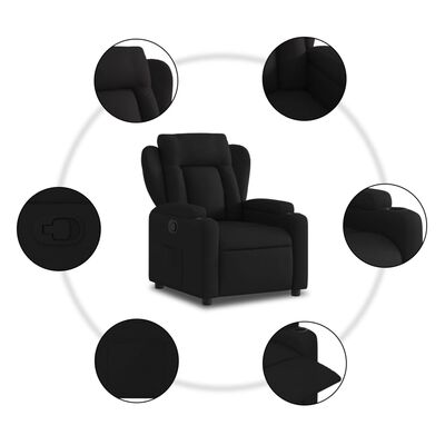 vidaXL Sillón reclinable de tela negro