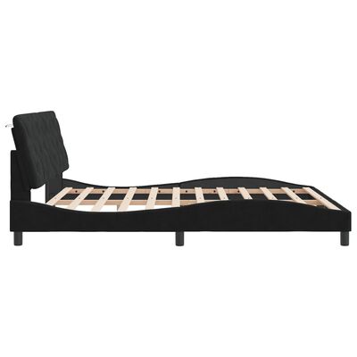 vidaXL Estructura de cama con luces LED terciopelo negro 180x200 cm