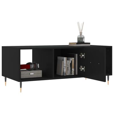 vidaXL Mesa de centro madera contrachapada negro 102x50x40 cm