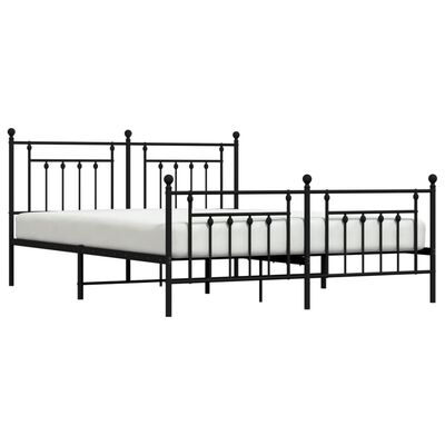 Estructura cama metal con cabecero y estribo blanco 160x200 cm