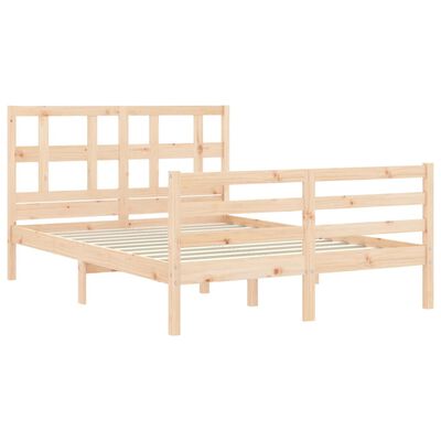 vidaXL Estructura de cama con cabecero madera maciza 140x190 cm