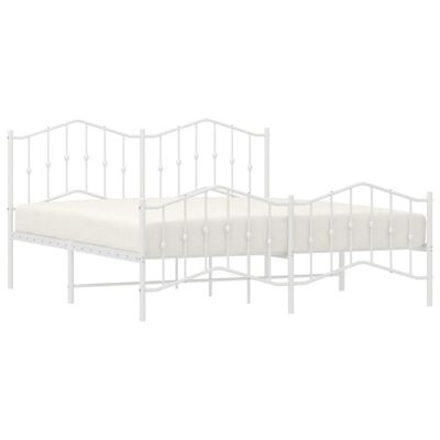 vidaXL Estructura cama sin colchón con estribo metal blanco 183x213 cm