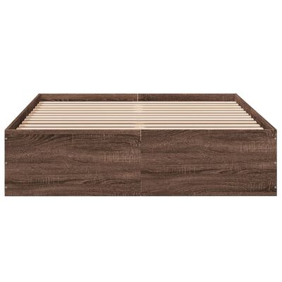 vidaXL Estructura de cama madera de ingeniería marrón roble 120x200 cm