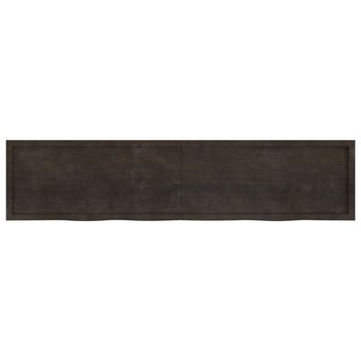 vidaXL Estante pared madera roble tratada marrón oscuro 220x50x(2-6)cm