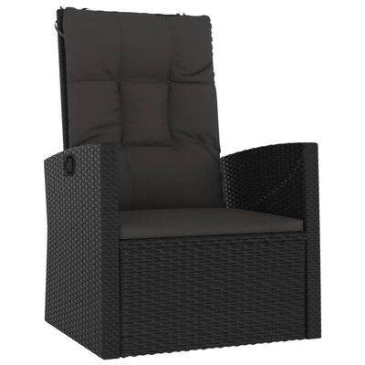 vidaXL Set de muebles de jardín 3 pzas y cojines ratán sintético negro