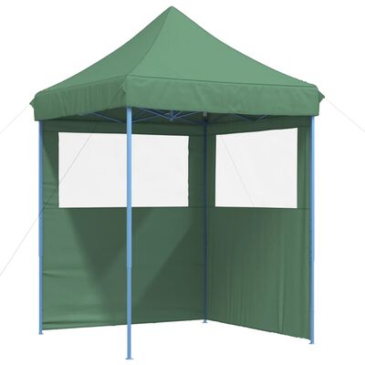 vidaXL Tienda de fiesta plegable Pop-Up con 2 paredes laterales verde