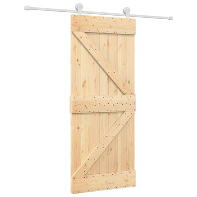 vidaXL Puerta corredera con herrajes madera maciza de pino 85x210 cm