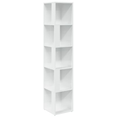 vidaXL Mueble esquina madera contrachapada blanco brillo 33x33x164,5cm