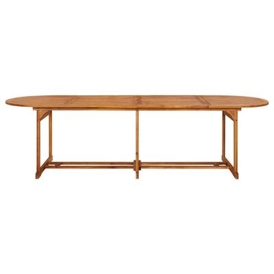 vidaXL Set comedor de jardín 11piezas madera maciza acacia 280x90x75cm