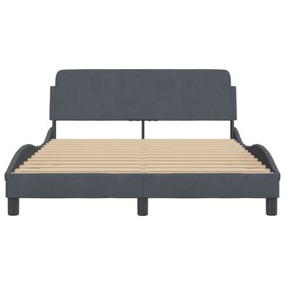 vidaXL Estructura de cama sin colchón terciopelo gris oscuro 140x190cm