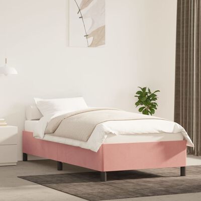 vidaXL Estructura de cama sin colchón terciopelo rosa 80x200 cm