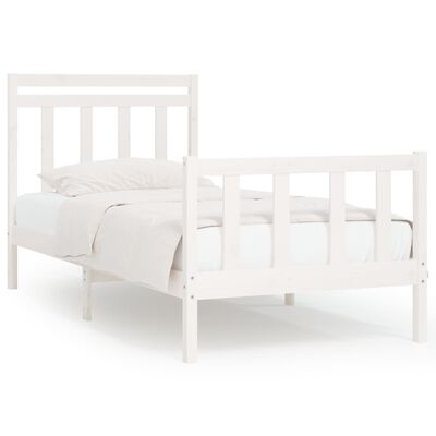 vidaXL Estructura de cama sin colchón madera de pino blanco 100x200 cm