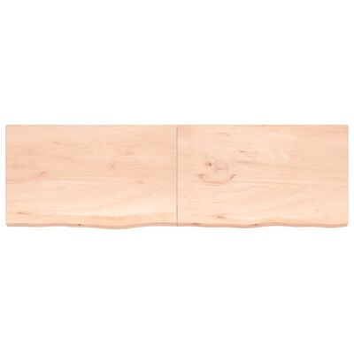 vidaXL Encimera de baño madera maciza sin tratar 200x60x(2-4) cm