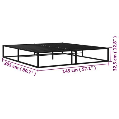 vidaXL Estructura de cama sin colchón metal negro 140x200 cm