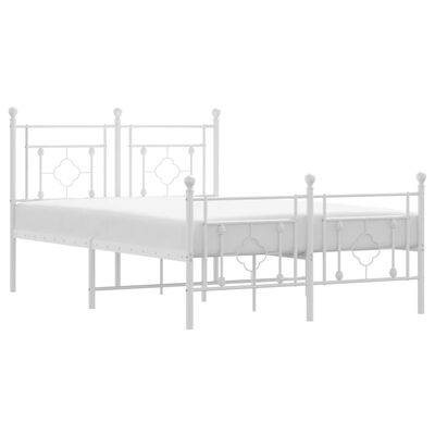 vidaXL Estructura cama sin colchón con estribo metal blanco 120x200 cm