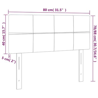 vidaXL Cabecero con LED de tela negro 80x5x78/88 cm