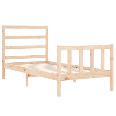 vidaXL Estructura de cama con cabecero madera maciza 90x190 cm