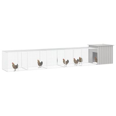 vidaXL Gallinero de acero galvanizado gris 600x91x100 cm