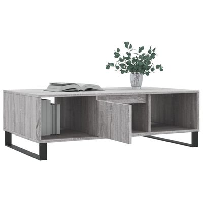 vidaXL Mesa de centro madera de ingeniería gris Sonoma 104x60x35 cm