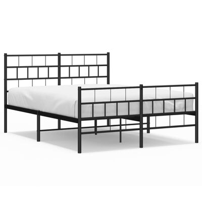 vidaXL Estructura cama sin colchón con estribo metal negro 150x200 cm