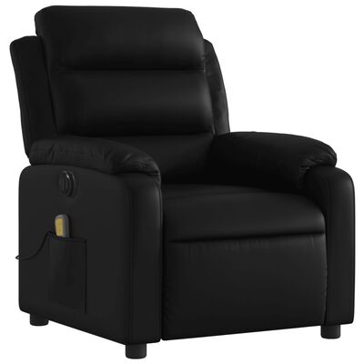 vidaXL Sillón de masaje reclinable eléctrico cuero sintético negro