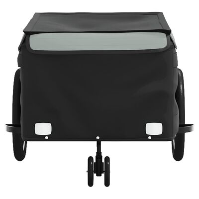 vidaXL Remolque para bicicleta hierro negro y gris 45 kg