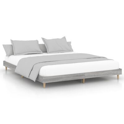 vidaXL Estructura de cama madera de ingeniería gris Sonoma 160x200 cm