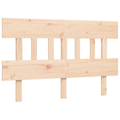 vidaXL Estructura de cama de matrimonio con cabecero madera maciza