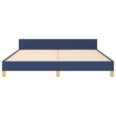 vidaXL Estructura de cama con cabecero sin colchón tela azul 180x200cm