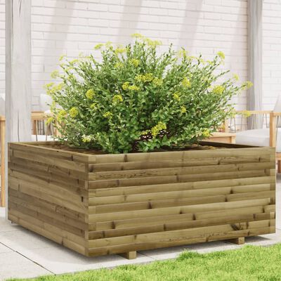 vidaXL Jardinera madera de pino impregnada 110x110x49,5 cm