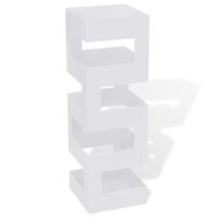 vidaXL Paragüero cuadrado soporte de bastones acero blanco 48,5 cm