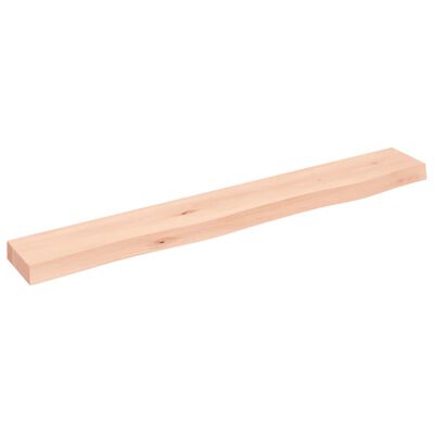 vidaXL Estante de pared madera maciza de roble sin tratar 80x10x4 cm