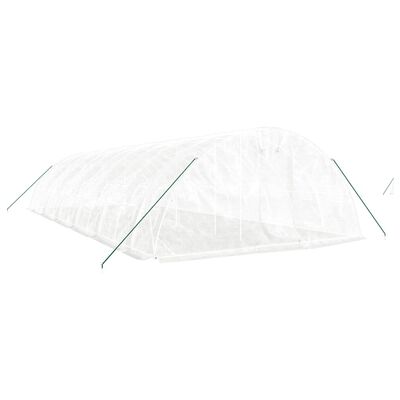 vidaXL Invernadero con estructura de acero blanco 60 m² 12x5x2,3 m