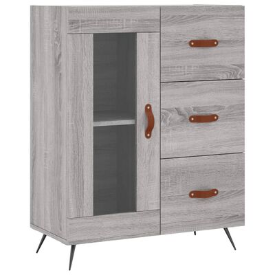 vidaXL Aparador alto madera contrachapada gris sonoma 69,5x34x180 cm