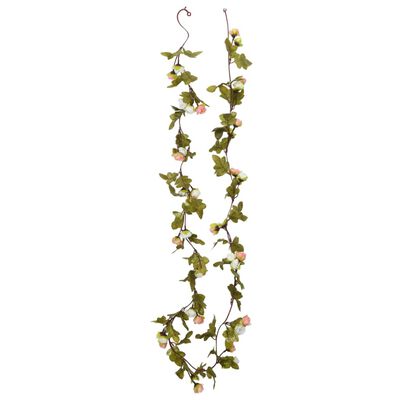 vidaXL Guirnaldas de flores de Navidad 6 uds champagne 215 cm