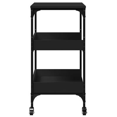 vidaXL Carrito de cocina madera de ingeniería negro 60x41x80,5 cm