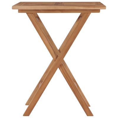 vidaXL Mesa plegable de jardín madera maciza de teca 60x60x75 cm