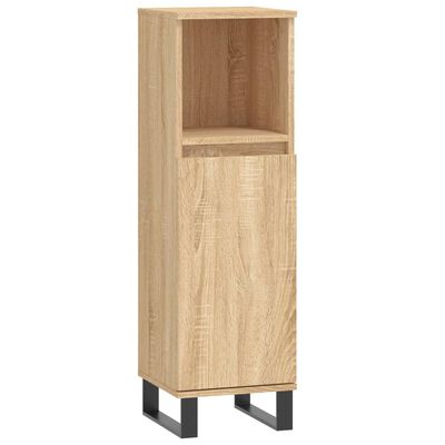 vidaXL Armario de baño madera contrachapada roble Sonoma 30x30x100 cm