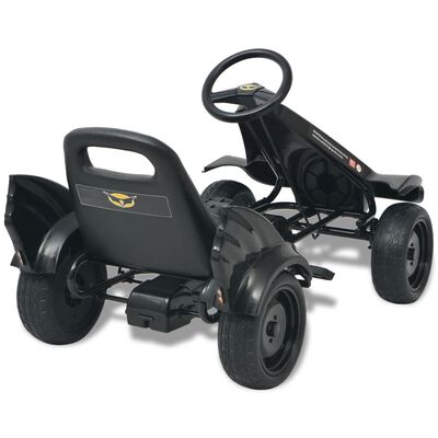 vidaXL Kart de pedales con neumáticos negro