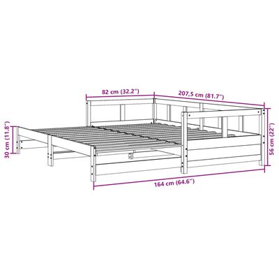 vidaXL Sofá cama sin colchón madera maciza de pino 80x200 cm