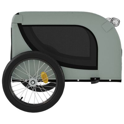 vidaXL Remolque de bicicleta mascotas hierro tela Oxford gris negro