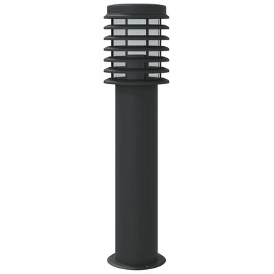 vidaXL Lámpara de suelo de exterior acero inoxidable negro 60 cm