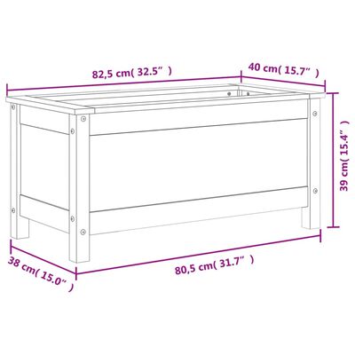 vidaXL Jardinera madera maciza de pino 82,5x40x39 cm