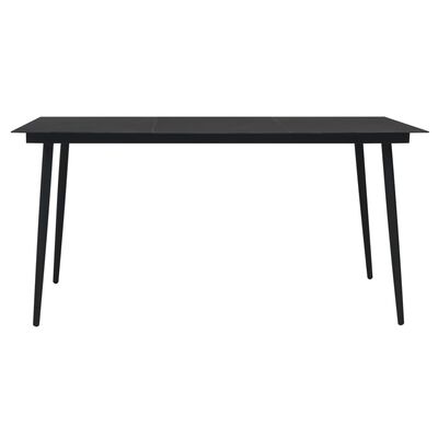 vidaXL Juego de comedor para jardín 7 piezas ratán PVC negro