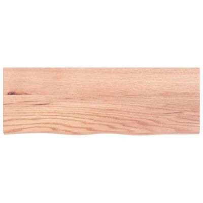 vidaXL Encimera de baño madera maciza tratada marrón claro 80x30x2 cm