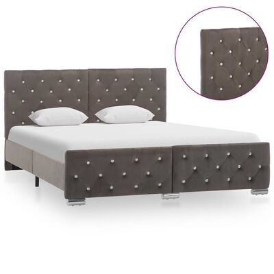 vidaXL Estructura de cama sin colchón terciopelo gris 140x200 cm