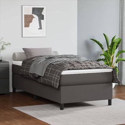 vidaXL Estructura de cama cuero sintético gris 80x200 cm