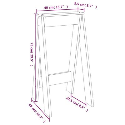 vidaXL Taburetes 2 unidades madera maciza de pino gris 40x40x75 cm